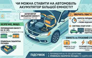 Чи можна ставити на автомобіль акумулятор більшої ємності чим той, що рекомендує виробник?