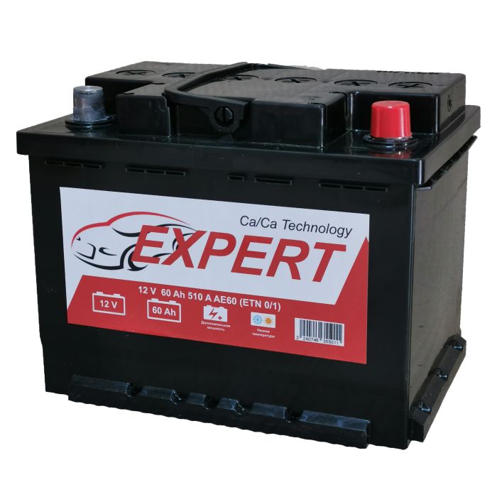 Акумулятор автомобільний 6CT-60 EXPERT 60Ah-12V (242х175х190), (+ праворуч), EN510